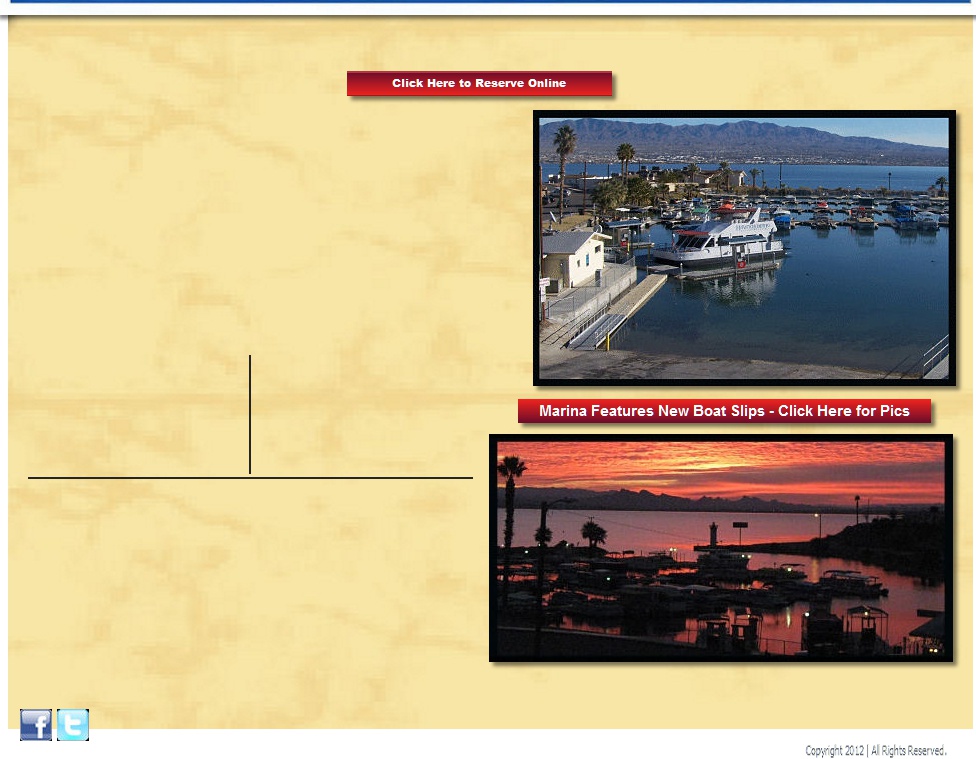 Havasu Landing Resort and Casino Marina Offering boat slip rentals